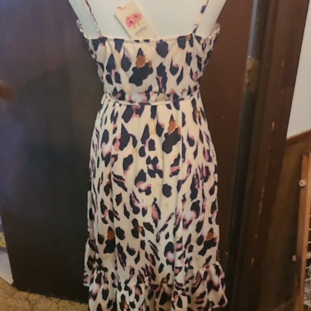Entro Pink and Black Animal Print Midi Dress - Picture 5 of 14